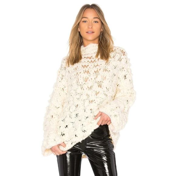 For Love & Lemons Knitz Cloudy Day Popover Ivory - Picture 1 of 11